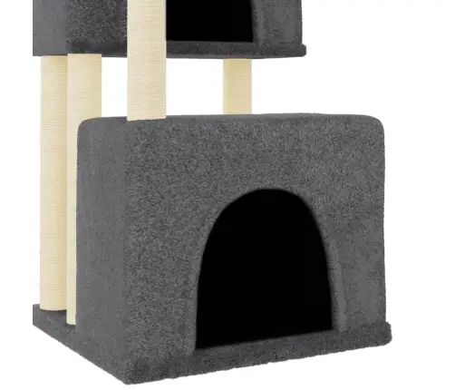 Kaķu Māja Ar Sizala Stabiem Nagu Asināšanai, 122 Cm, Pelēka Vidaxl