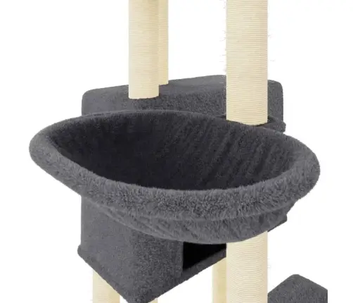 Kaķu Māja Ar Sizala Stabiem Nagu Asināšanai, 122 Cm, Pelēka Vidaxl