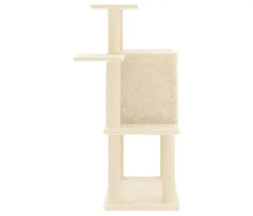 Kaķu Māja Ar Sizala Stabiem Nagu Asināšanai, 97 Cm, Krēmkrāsas Vidaxl