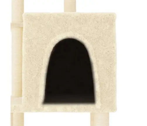 Kaķu Māja Ar Sizala Stabiem Nagu Asināšanai, 97 Cm, Krēmkrāsas Vidaxl