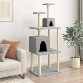 Kaķu Māja Ar Sizala Stabiem Nagu Asināšanai, 167 Cm, Pelēka Vidaxl