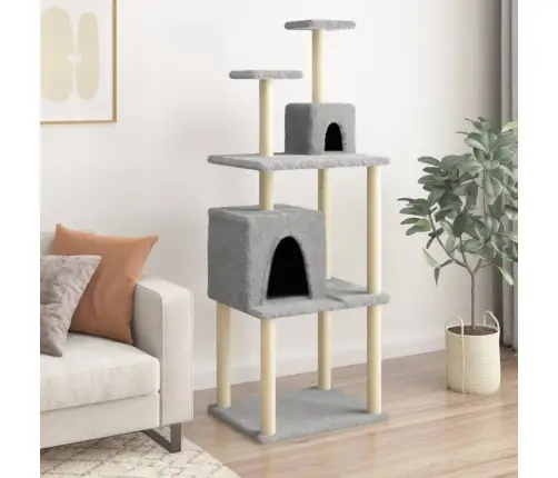 Kaķu Māja Ar Sizala Stabiem Nagu Asināšanai, 167 Cm, Pelēka Vidaxl