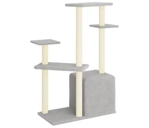 Kassimaja Sisalköitega Kraapimispuudega, Helehall, 107,5 Cm