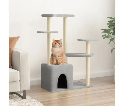 Kassimaja Sisalköitega Kraapimispuudega, Helehall, 107,5 Cm