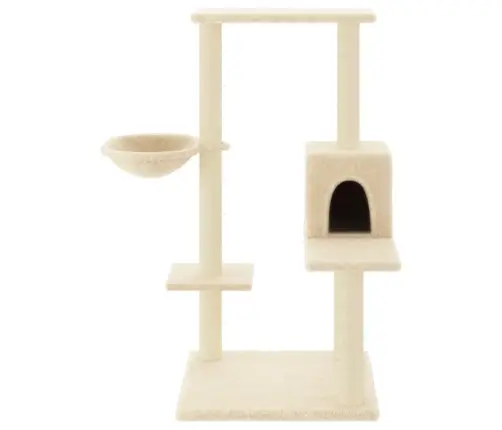 Kassimaja Sisalköitega Kraapimispostidega, Kreemjas, 95 Cm