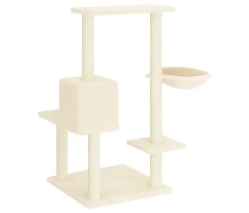 Kassimaja Sisalköitega Kraapimispostidega, Kreemjas, 95 Cm