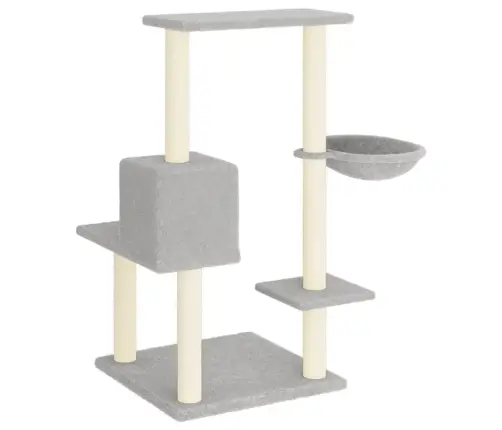 Kassimaja Sisalköitega Kraapimispostidega, Helehall, 95 Cm