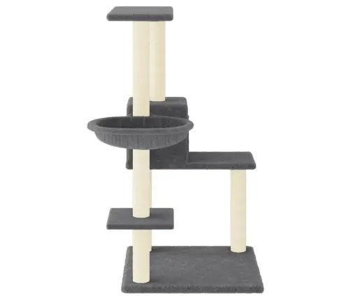 Kassimaja Sisalköitega Kraapimispostidega, Tumehall, 95 Cm