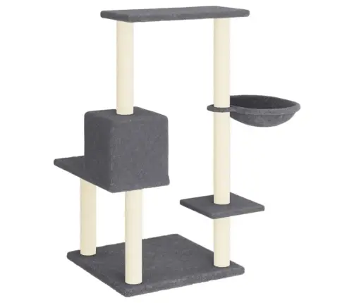 Kassimaja Sisalköitega Kraapimispostidega, Tumehall, 95 Cm