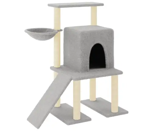 Kassimaja Sisalköitega Kraapimispostidega, Helehall, 96,5 Cm