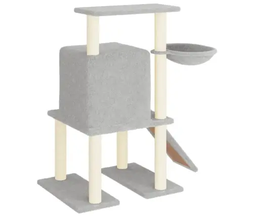 Kassimaja Sisalköitega Kraapimispostidega, Helehall, 96,5 Cm