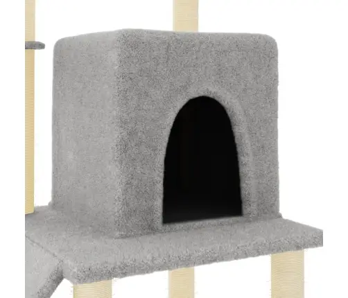 Kassimaja Sisalköitega Kraapimispostidega, Helehall, 96,5 Cm