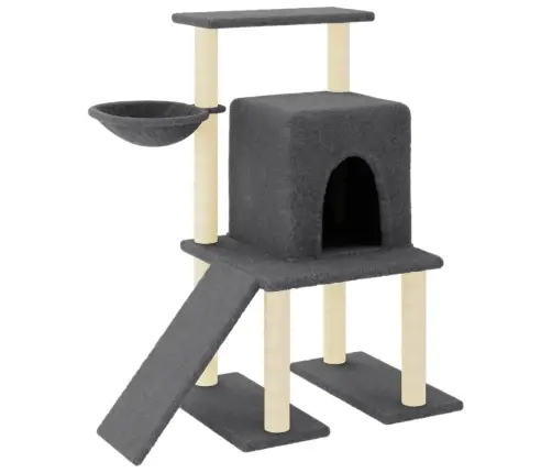 Kassimaja Sisalköitega Kraapimispostidega, Tumehall, 96,5 Cm