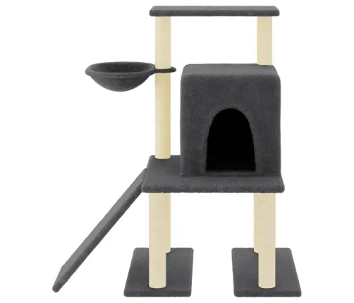 Kassimaja Sisalköitega Kraapimispostidega, Tumehall, 96,5 Cm