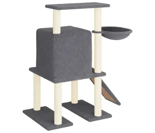 Kassimaja Sisalköitega Kraapimispostidega, Tumehall, 96,5 Cm