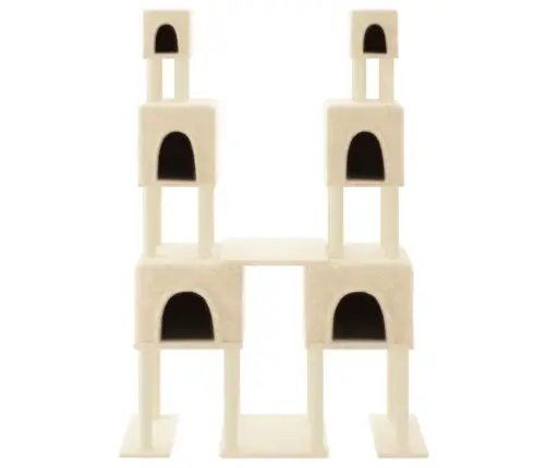 Kassimaja Sisalköitega Kraapimispostidega, Kreemjas, 199 Cm