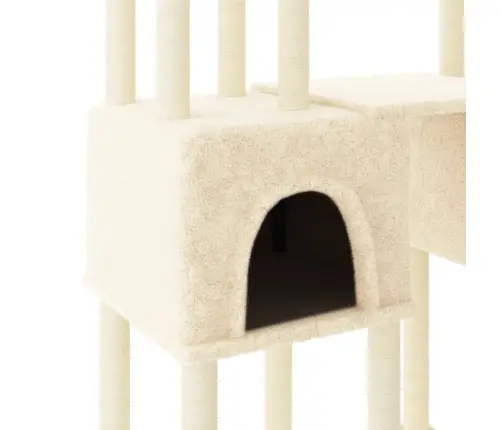 Kassimaja Sisalköitega Kraapimispostidega, Kreemjas, 199 Cm