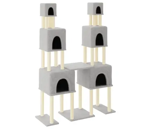 Kassimaja Sisalköitega Kraapimispuudega, Helehall, 199 Cm