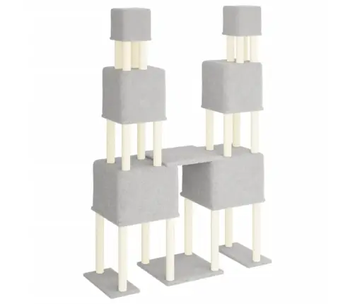 Kassimaja Sisalköitega Kraapimispuudega, Helehall, 199 Cm