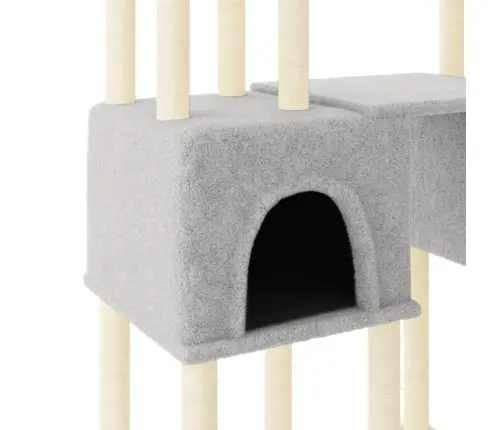 Kassimaja Sisalköitega Kraapimispuudega, Helehall, 199 Cm