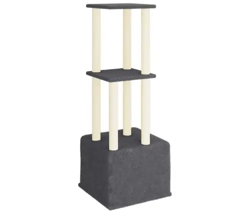 Kaķu Māja Ar Sizala Stabiem Nagu Asināšanai, 133,5 Cm, Pelēka Vidaxl