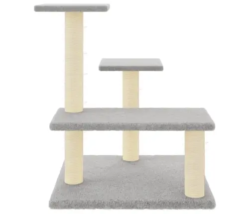 Kaķu Māja Ar Sizala Stabiem Nagu Asināšanai, 61 Cm, Pelēka Vidaxl