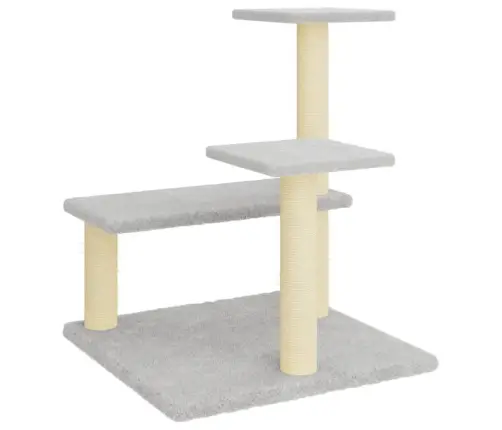 Kaķu Māja Ar Sizala Stabiem Nagu Asināšanai, 61 Cm, Pelēka Vidaxl