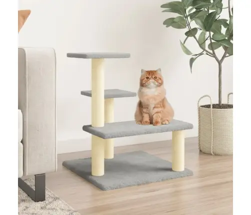 Kaķu Māja Ar Sizala Stabiem Nagu Asināšanai, 61 Cm, Pelēka Vidaxl