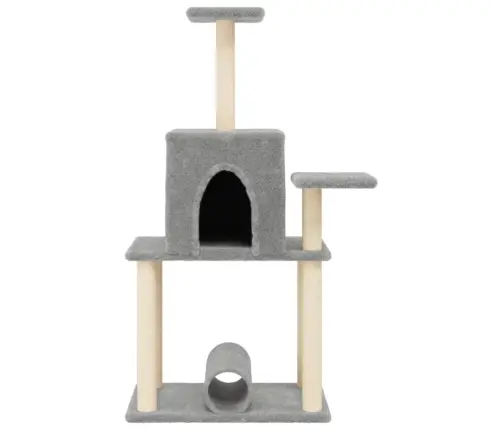 Kaķu Māja Ar Sizala Stabiem Nagu Asināšanai, 122 Cm, Pelēka Vidaxl