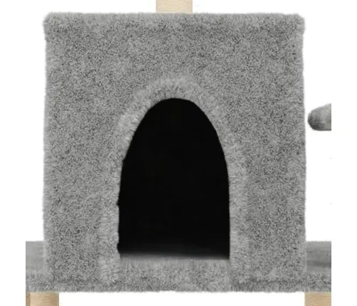 Kaķu Māja Ar Sizala Stabiem Nagu Asināšanai, 122 Cm, Pelēka Vidaxl