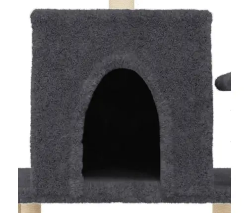 Kaķu Māja Ar Sizala Stabiem Nagu Asināšanai, 122 Cm, Pelēka Vidaxl