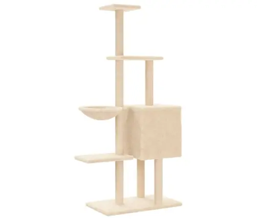 Kassimaja Sisalköitega Kraapimispuuga, Kreemjas, 145 Cm