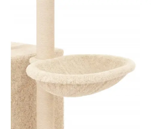 Kassimaja Sisalköitega Kraapimispuuga, Kreemjas, 145 Cm
