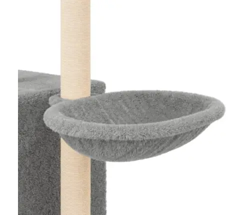 Kaķu Māja Ar Sizala Stabiem Nagu Asināšanai, 145 Cm, Pelēka Vidaxl