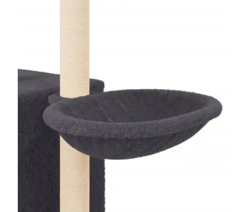 Kaķu Māja Ar Sizala Stabiem Nagu Asināšanai, 145 Cm, Pelēka Vidaxl