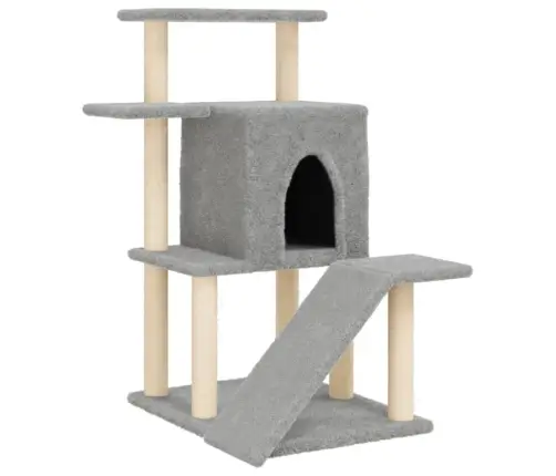 Kaķu Māja Ar Sizala Stabiem Nagu Asināšanai, 97 Cm, Pelēka Vidaxl