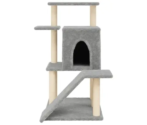 Kaķu Māja Ar Sizala Stabiem Nagu Asināšanai, 97 Cm, Pelēka Vidaxl