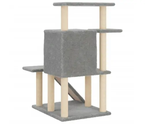 Kaķu Māja Ar Sizala Stabiem Nagu Asināšanai, 97 Cm, Pelēka Vidaxl