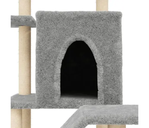 Kaķu Māja Ar Sizala Stabiem Nagu Asināšanai, 97 Cm, Pelēka Vidaxl