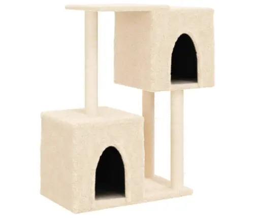 Kaķu Māja Ar Sizala Stabiem Nagu Asināšanai, 86 Cm, Krēmkrāsas Vidaxl