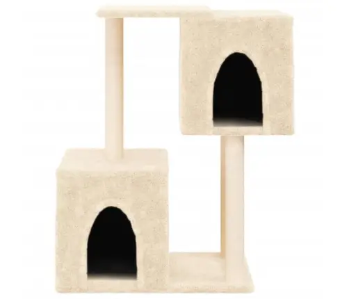 Kaķu Māja Ar Sizala Stabiem Nagu Asināšanai, 86 Cm, Krēmkrāsas Vidaxl