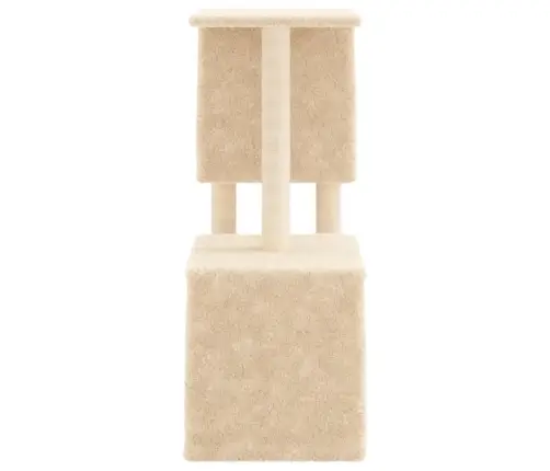 Kaķu Māja Ar Sizala Stabiem Nagu Asināšanai, 86 Cm, Krēmkrāsas Vidaxl