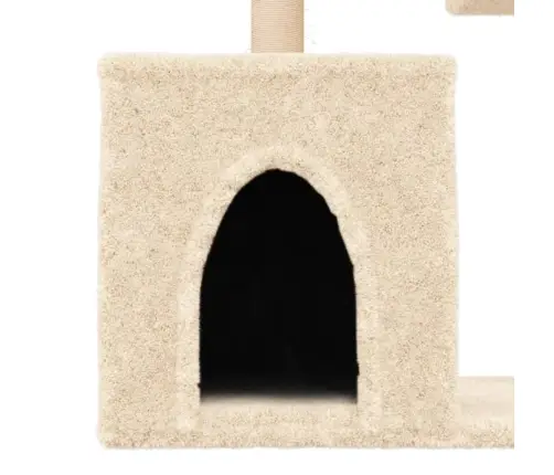 Kaķu Māja Ar Sizala Stabiem Nagu Asināšanai, 86 Cm, Krēmkrāsas Vidaxl