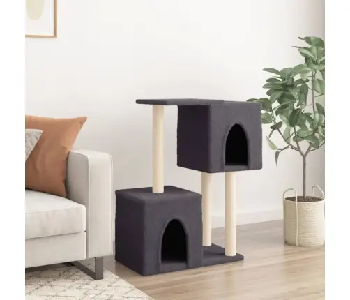 Kaķu Māja Ar Sizala Stabiem Nagu Asināšanai, 86 Cm, Pelēka Vidaxl