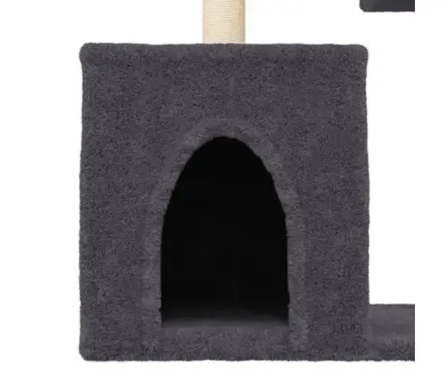 Kaķu Māja Ar Sizala Stabiem Nagu Asināšanai, 86 Cm, Pelēka Vidaxl