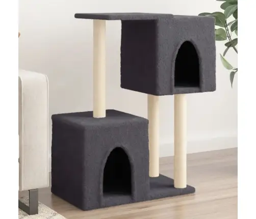 Kaķu Māja Ar Sizala Stabiem Nagu Asināšanai, 86 Cm, Pelēka Vidaxl