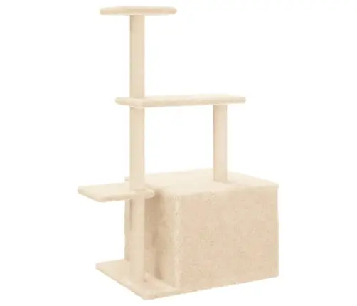 Kaķu Māja Ar Sizala Stabiem Nagu Asināšanai, 110 Cm, Krēmkrāsas Vidaxl