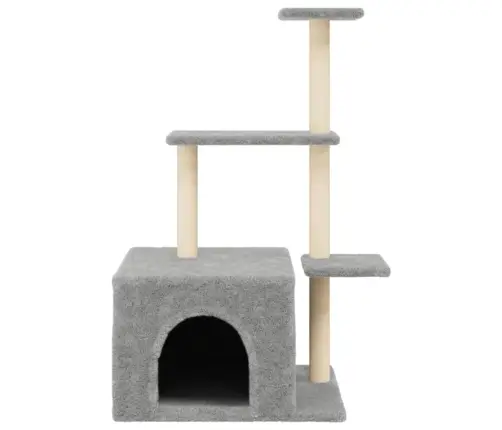 Kaķu Māja Ar Sizala Stabiem Nagu Asināšanai, 110 Cm, Pelēka Vidaxl