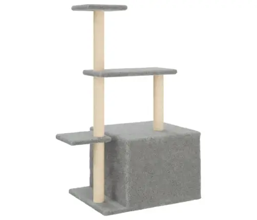 Kaķu Māja Ar Sizala Stabiem Nagu Asināšanai, 110 Cm, Pelēka Vidaxl