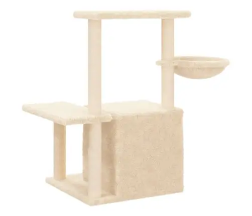 Kassimaja Sisalköitega Kraapimispuuga, Kreemjas, 83 Cm